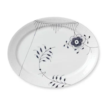 Black Fluted Mega ovalowy spodek - 33 cm - Royal Copenhagen