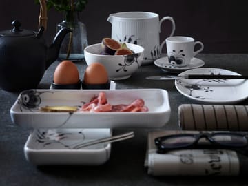 Black Fluted Mega prostokątny spodek - 24 cm - Royal Copenhagen
