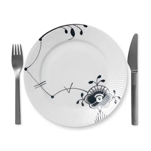 Black Fluted Mega talerz 6, Ø 22 cm Royal Copenhagen