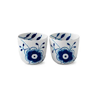 Blue Fluted Mega latarnia na świecę, 2 szt - 6 cm - Royal Copenhagen