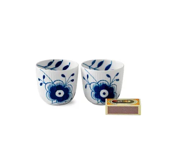 Blue Fluted Mega latarnia na świecę, 2 szt - 6 cm - Royal Copenhagen