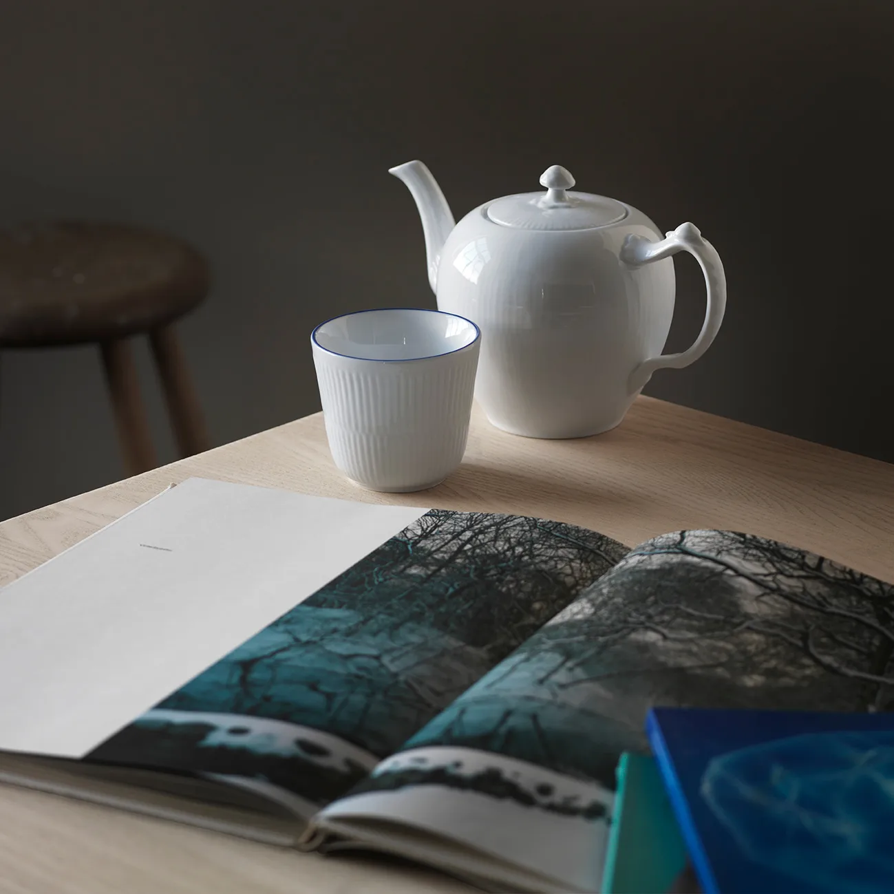 Blueline kubek termiczny 260 ml, Biały-niebieski Royal Copenhagen