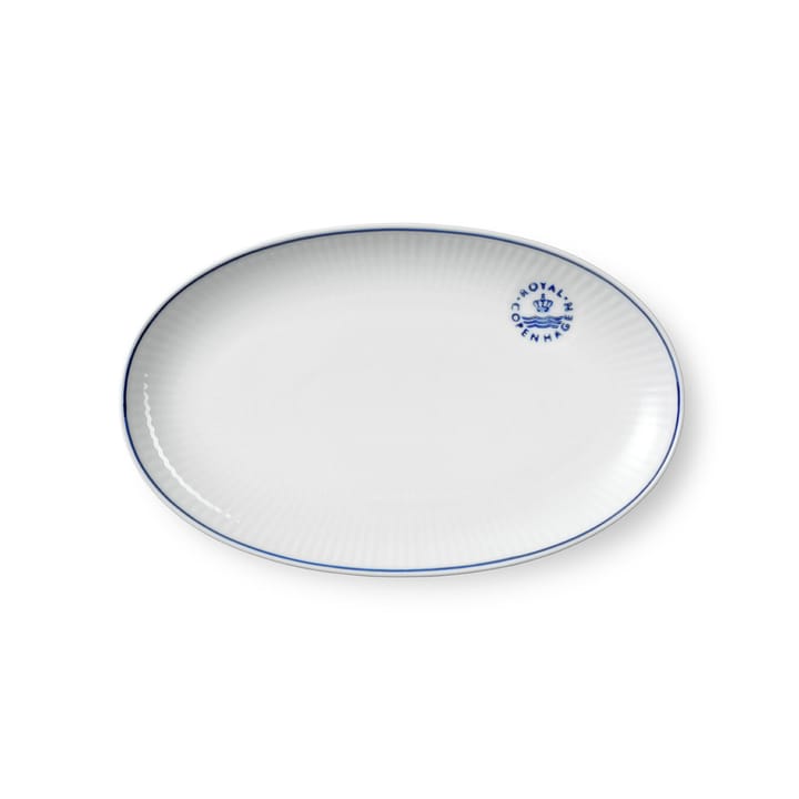 Blueline mały talerz ovalowy 23 cm, Biały-niebieski Royal Copenhagen