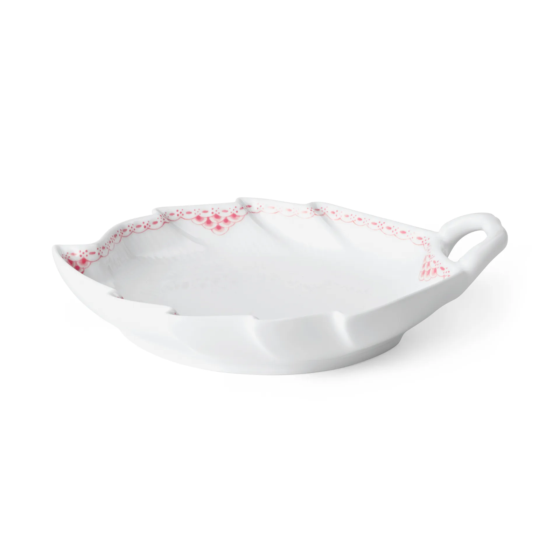 Coral Lace spodek w kształcie liścia, Koral-biały Royal Copenhagen