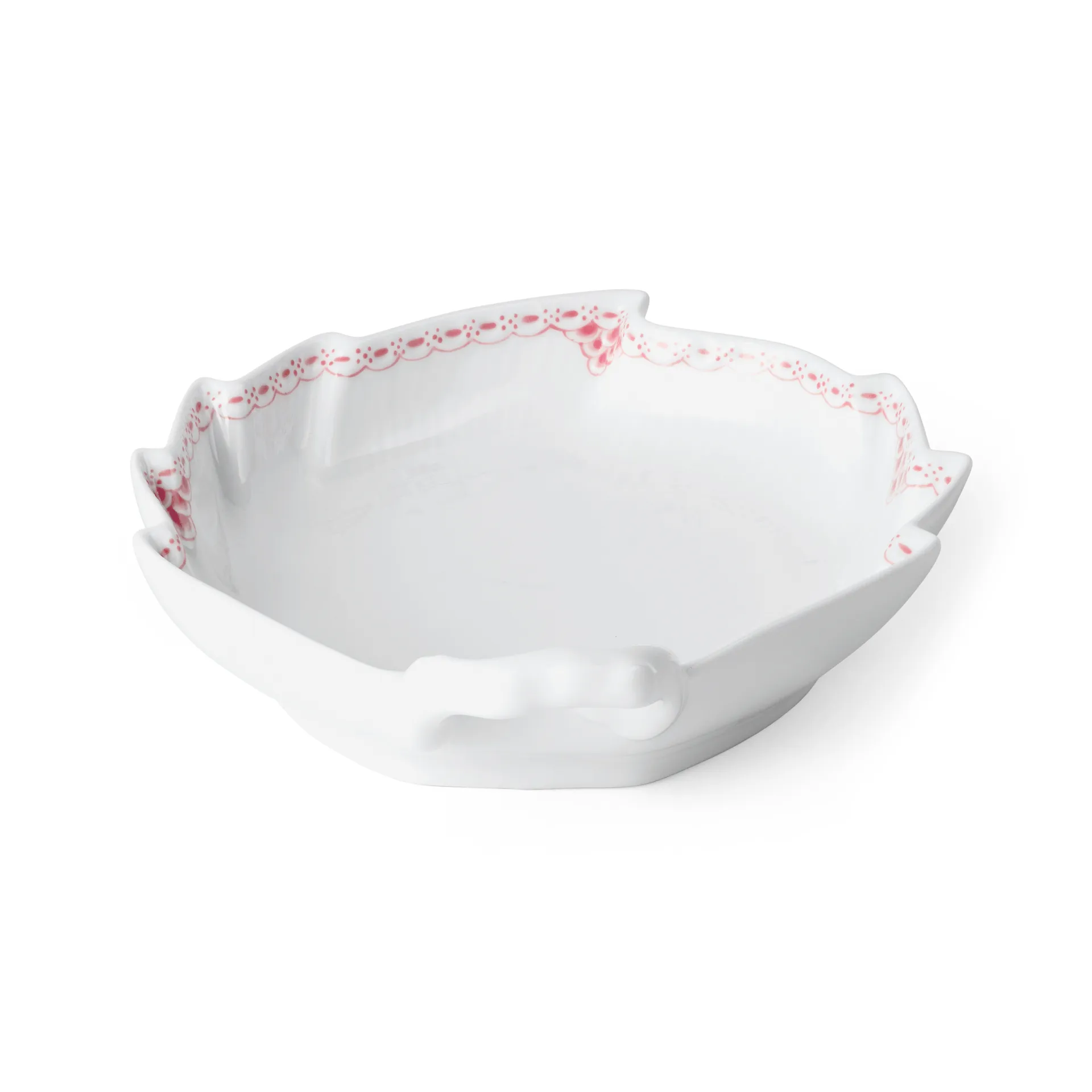 Coral Lace spodek w kształcie liścia, Koral-biały Royal Copenhagen