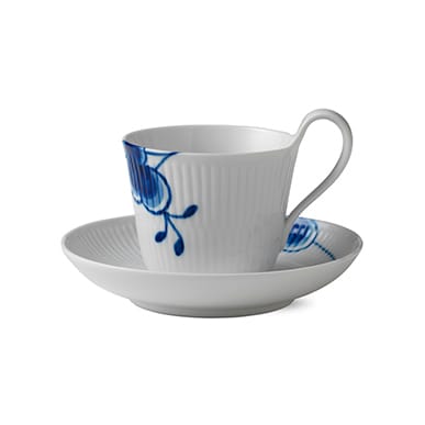 Filiżanka ze spodkiem Blue Fluted Mega - 25 cl wysokie ucho - Royal Copenhagen