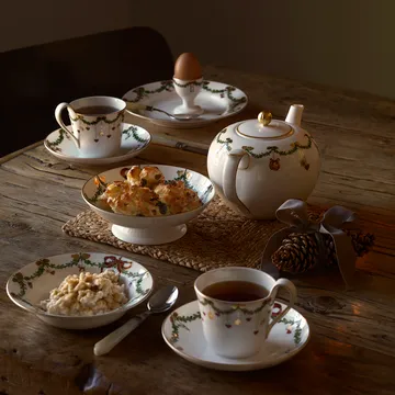 Filiżanka ze spodkiem Star Fluted Christmas - 24 cl - wysoki uchwyt - Royal Copenhagen