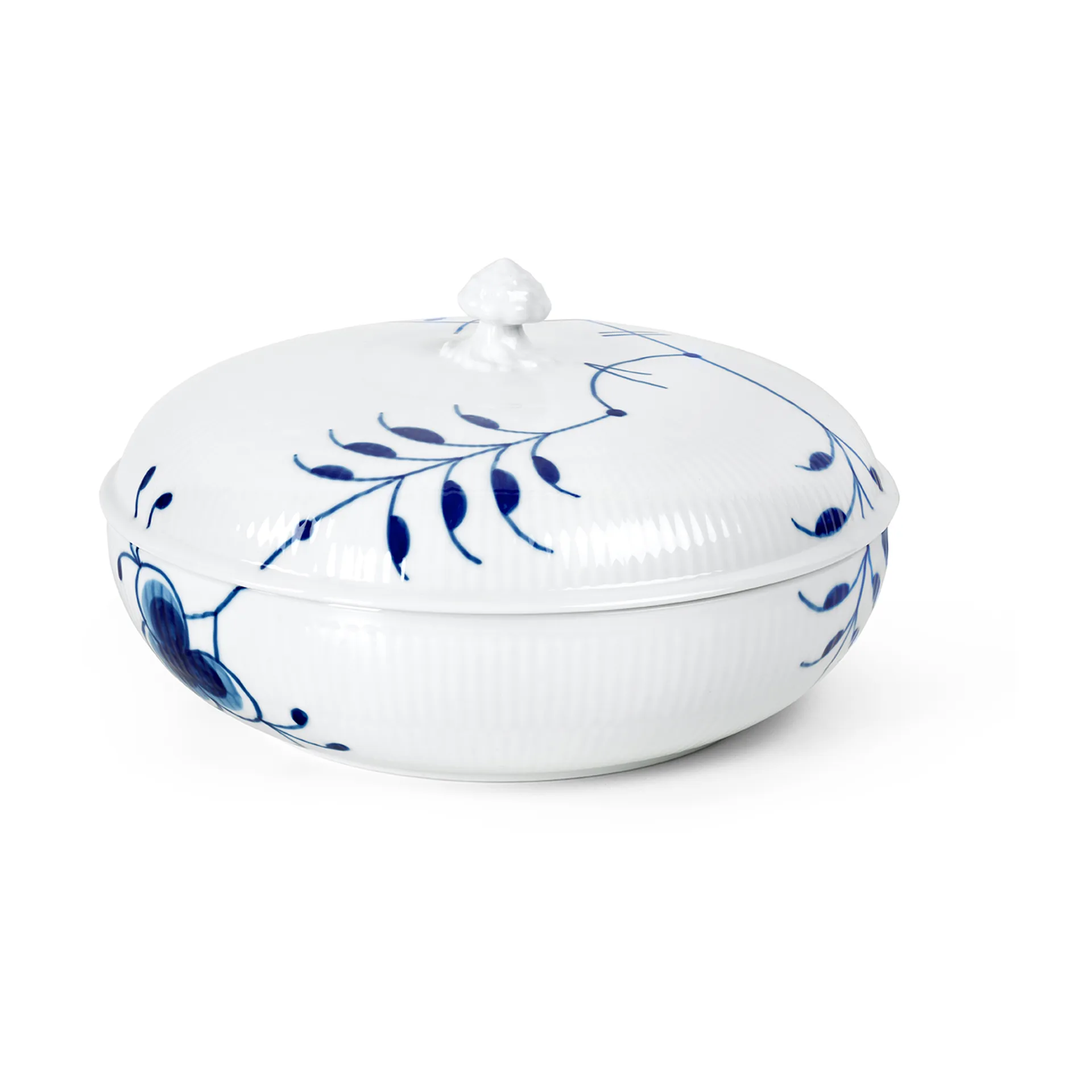 Niebieska miska Mega Riflet z pokrywką, 130 cl Royal Copenhagen