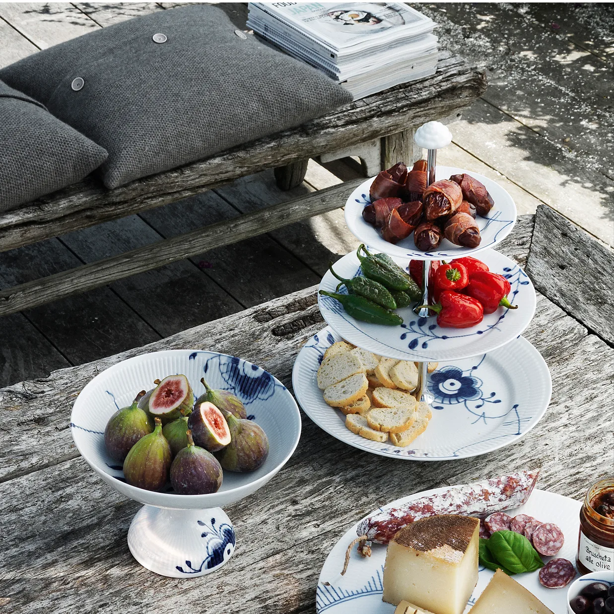 Patera piętrowa do ciasta Blue Fluted Mega, 35 cm Royal Copenhagen