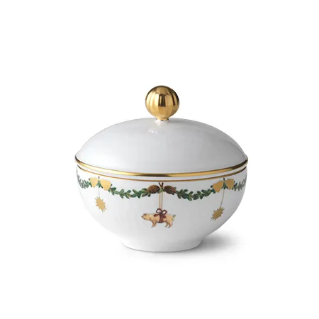 Star Fluted Christmas cukiernica z pokrywką, 150 ml Royal Copenhagen