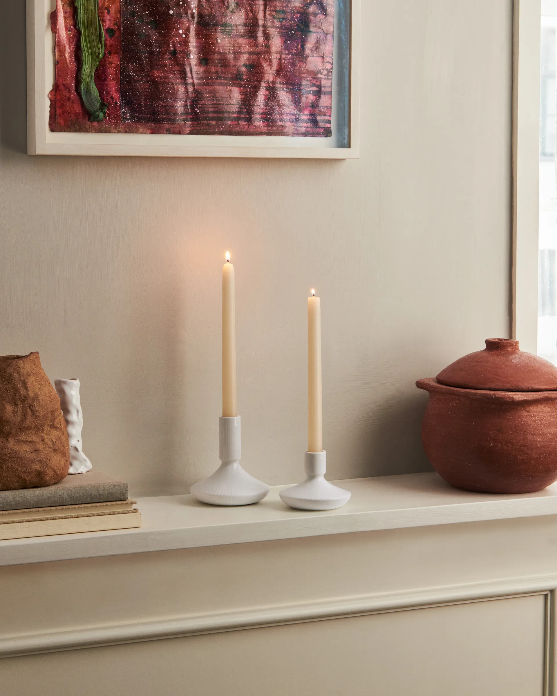 Świecznik White Fluted 12 cm, Biały Royal Copenhagen