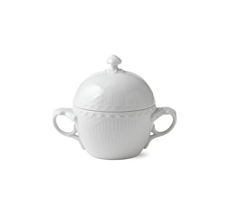 White Fluted Half Lace cukiernica z pokrywką, 200 ml Royal Copenhagen