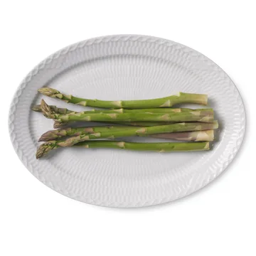 White Fluted Half Lace owalny spodek - 28 cm - Royal Copenhagen