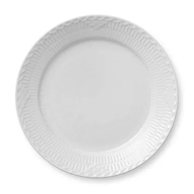 White Fluted Half Lace talerz, Ø 25 cm Royal Copenhagen