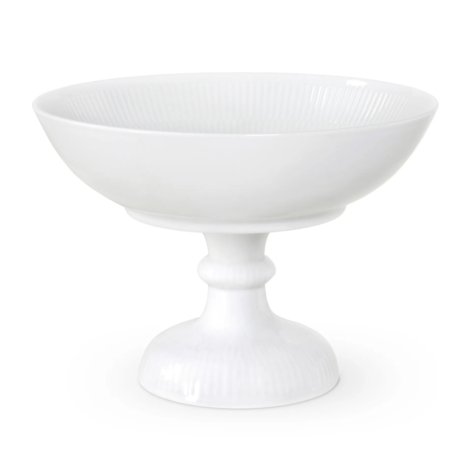 White Fluted miska na stopie, Ø21 cm Royal Copenhagen
