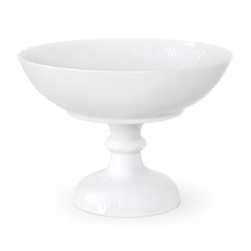 White Fluted miska na stopie - Ø21 cm - Royal Copenhagen
