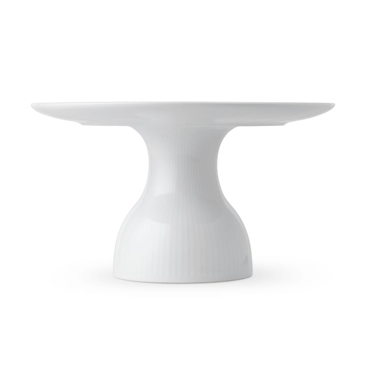 White Fluted patera do ciasta na nóżce Ø20 cm - Biały - Royal Copenhagen