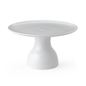 White Fluted patera do ciasta na nóżce Ø20 cm - Biały - Royal Copenhagen