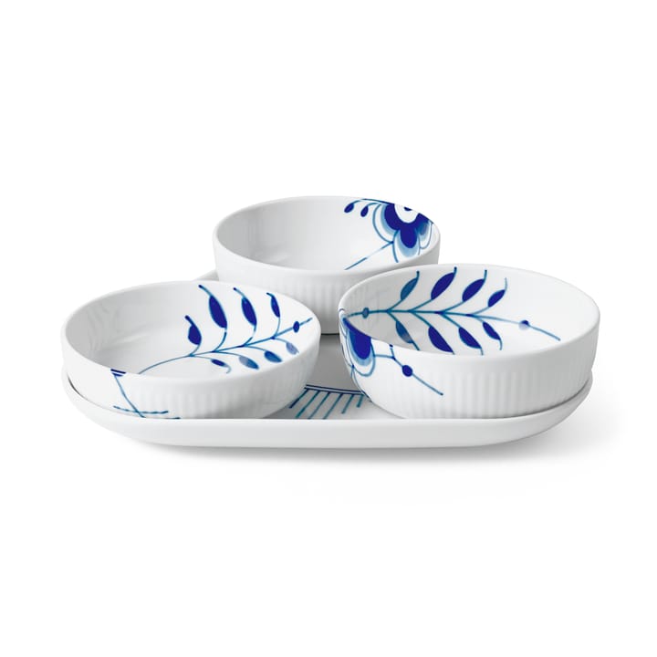 Zestaw do serwowania Blue Fluted Mega 4 sztuk - Niebiesko-biały - Royal Copenhagen