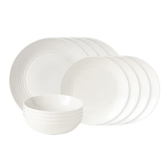 Zestaw talerzy Maze 12 sztuk - biały - Royal Doulton