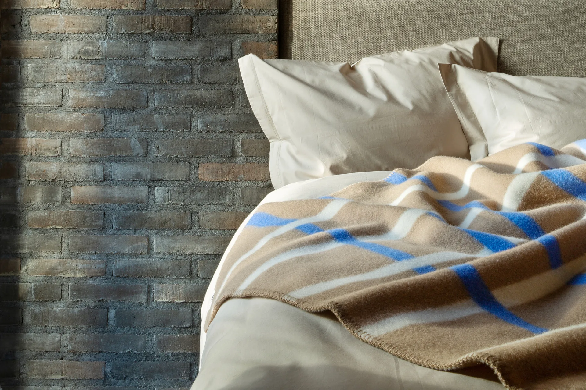 Knut koc 135x200 cm, Taupe Røros Tweed