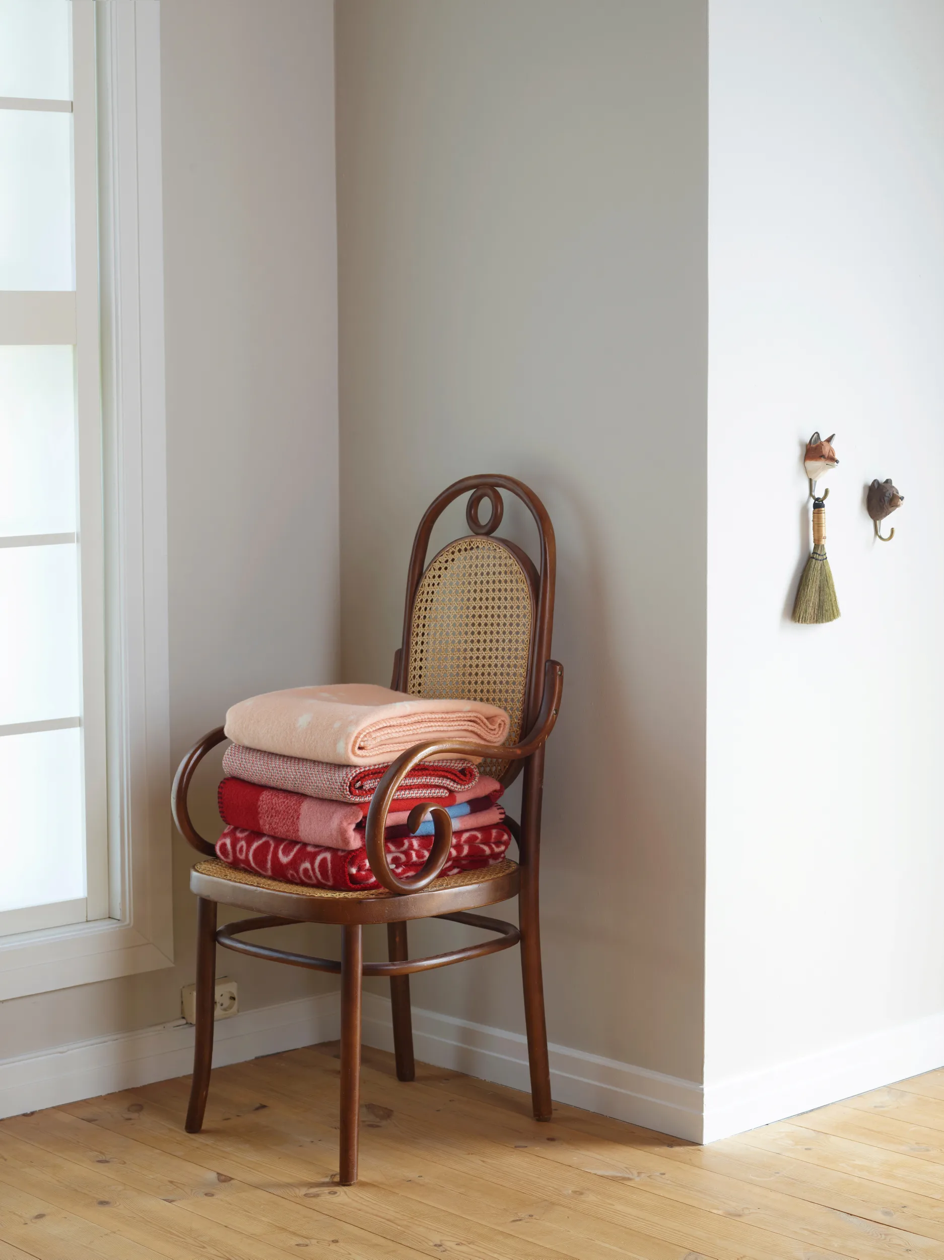 Koc 150x200 cm, Light red Røros Tweed