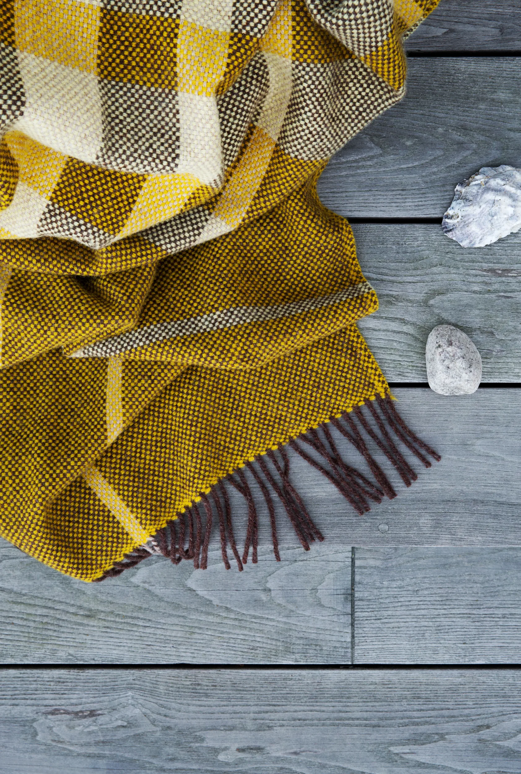 Koc Filos 145x220 cm, Yellow Røros Tweed