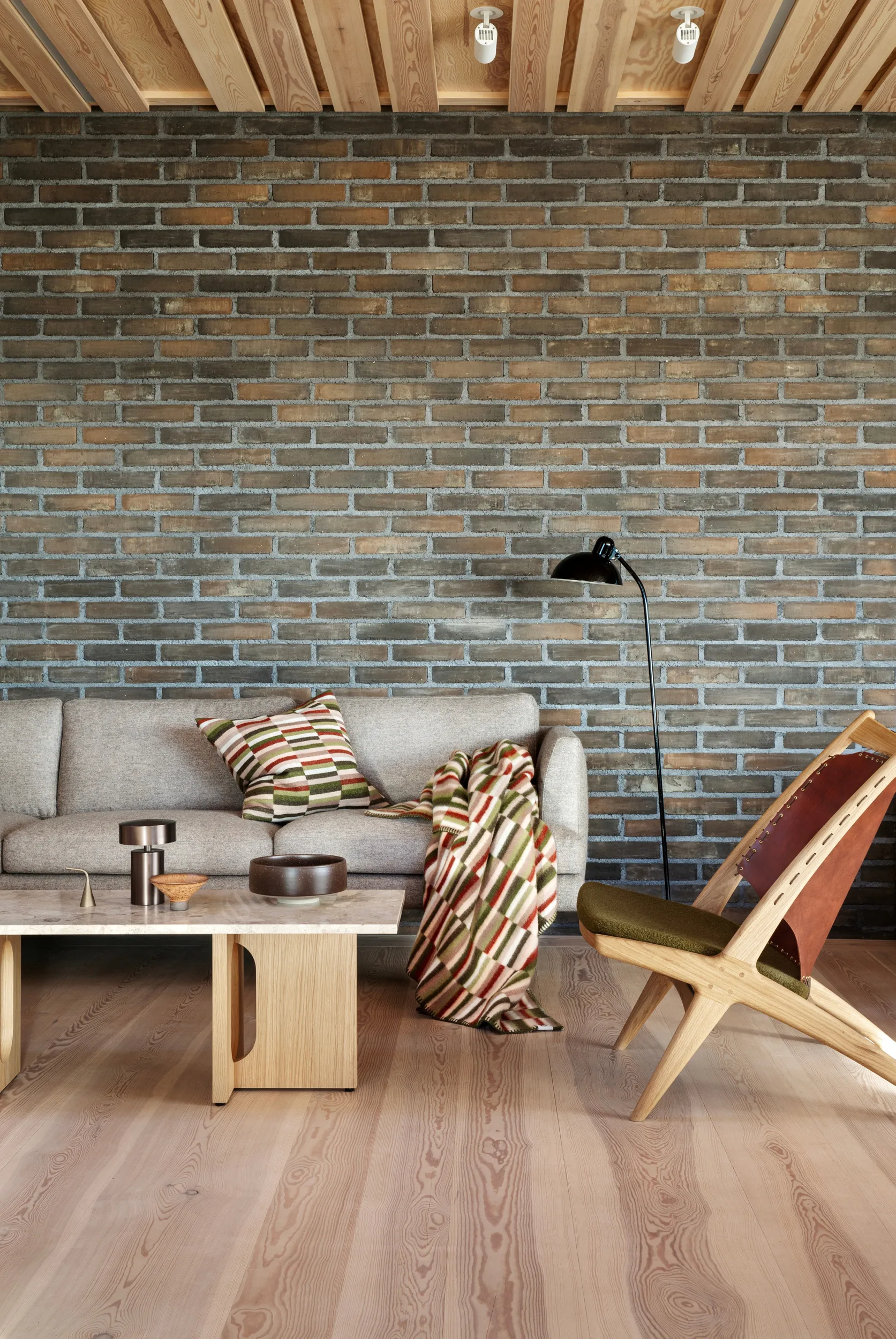 Koc Ida 135x200 cm, Olive burgundy Røros Tweed