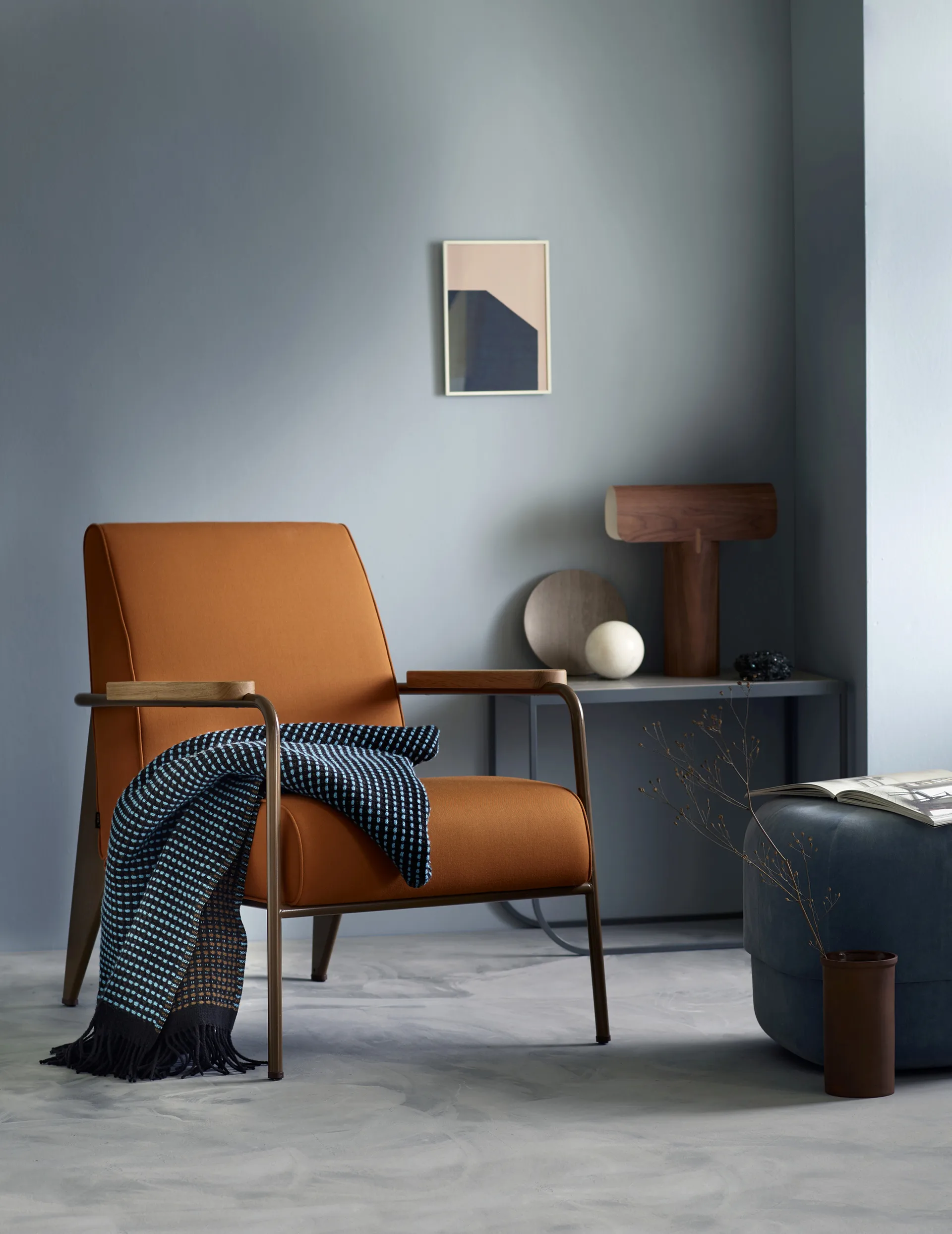 Koc Lofoten 150x210 cm, Blue-mule Røros Tweed