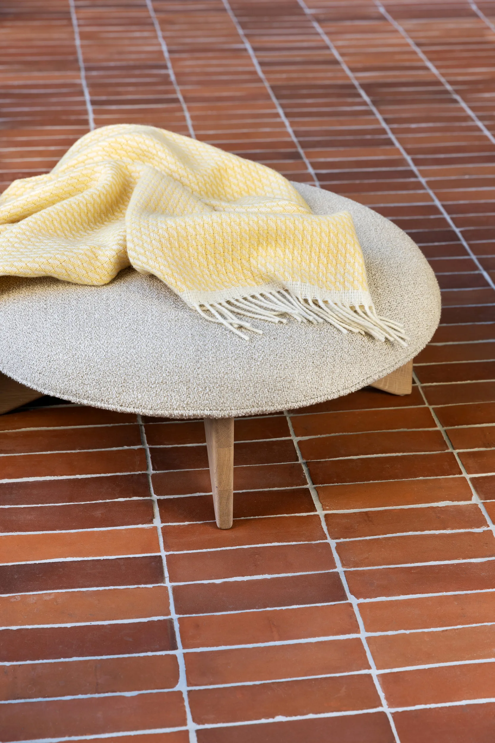 Mello koc 150x210 cm, Lemon yellow Røros Tweed