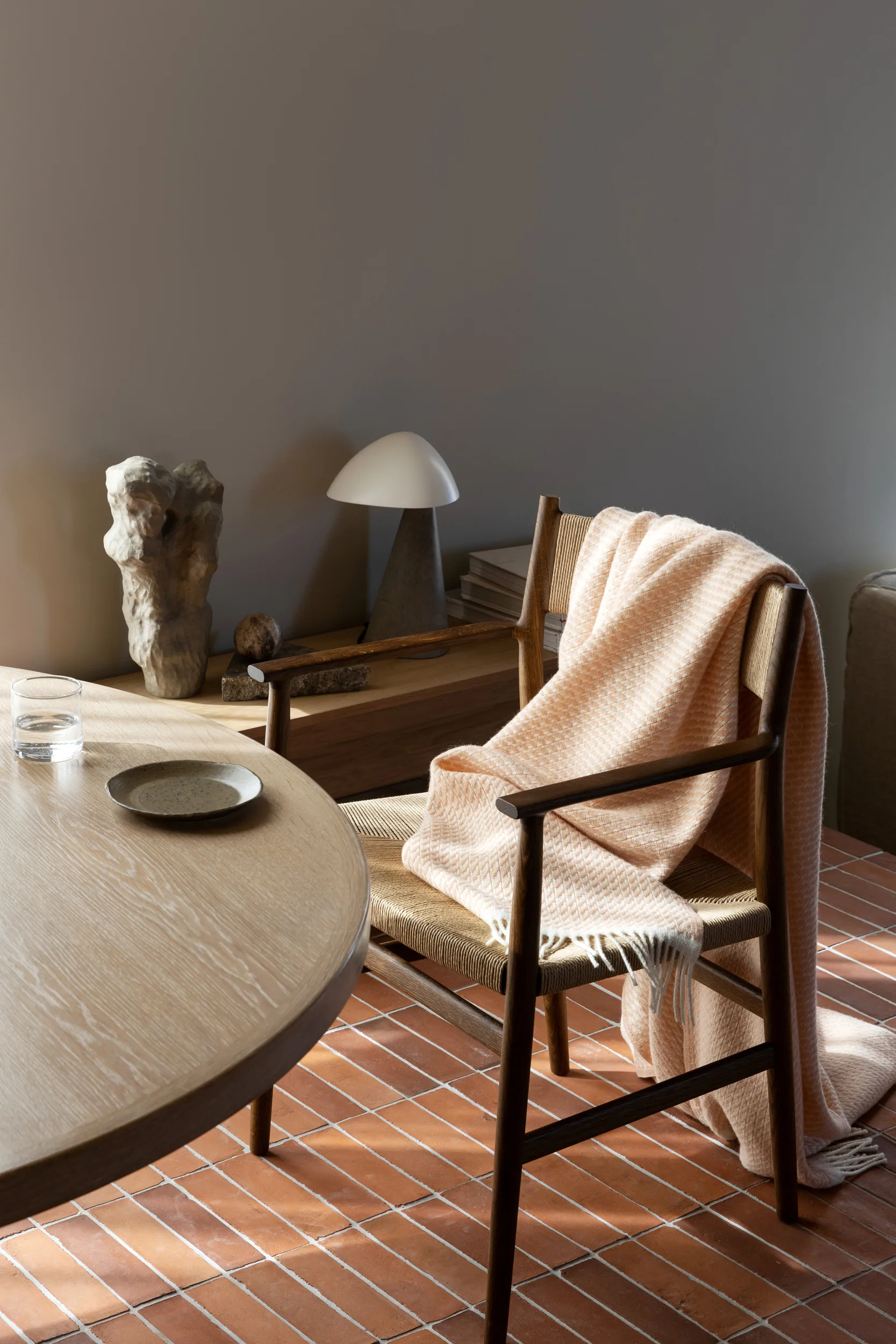 Mello koc 150x210 cm, Powder pink Røros Tweed