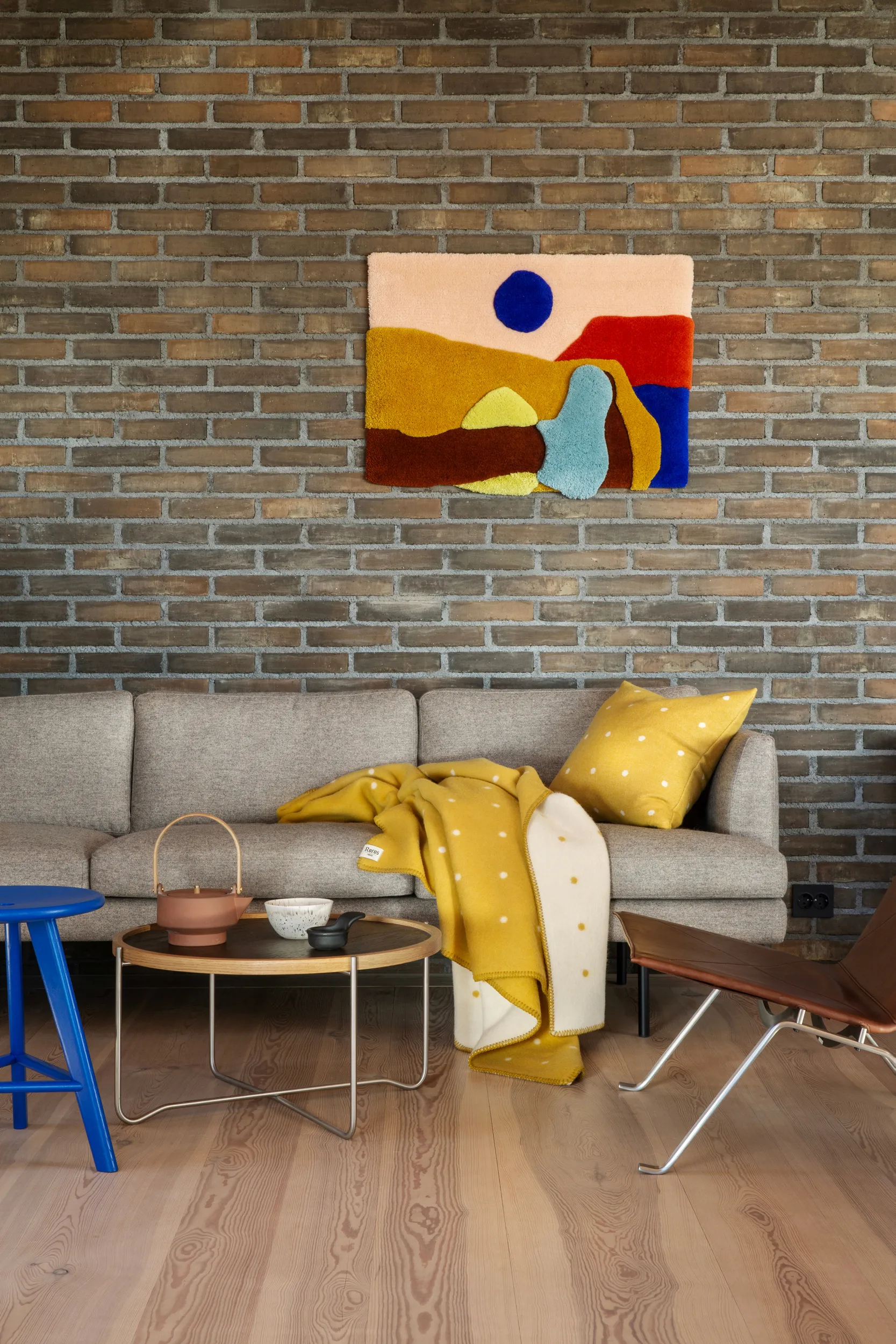 Pastille koc 135x200 cm, Sun yellow Røros Tweed