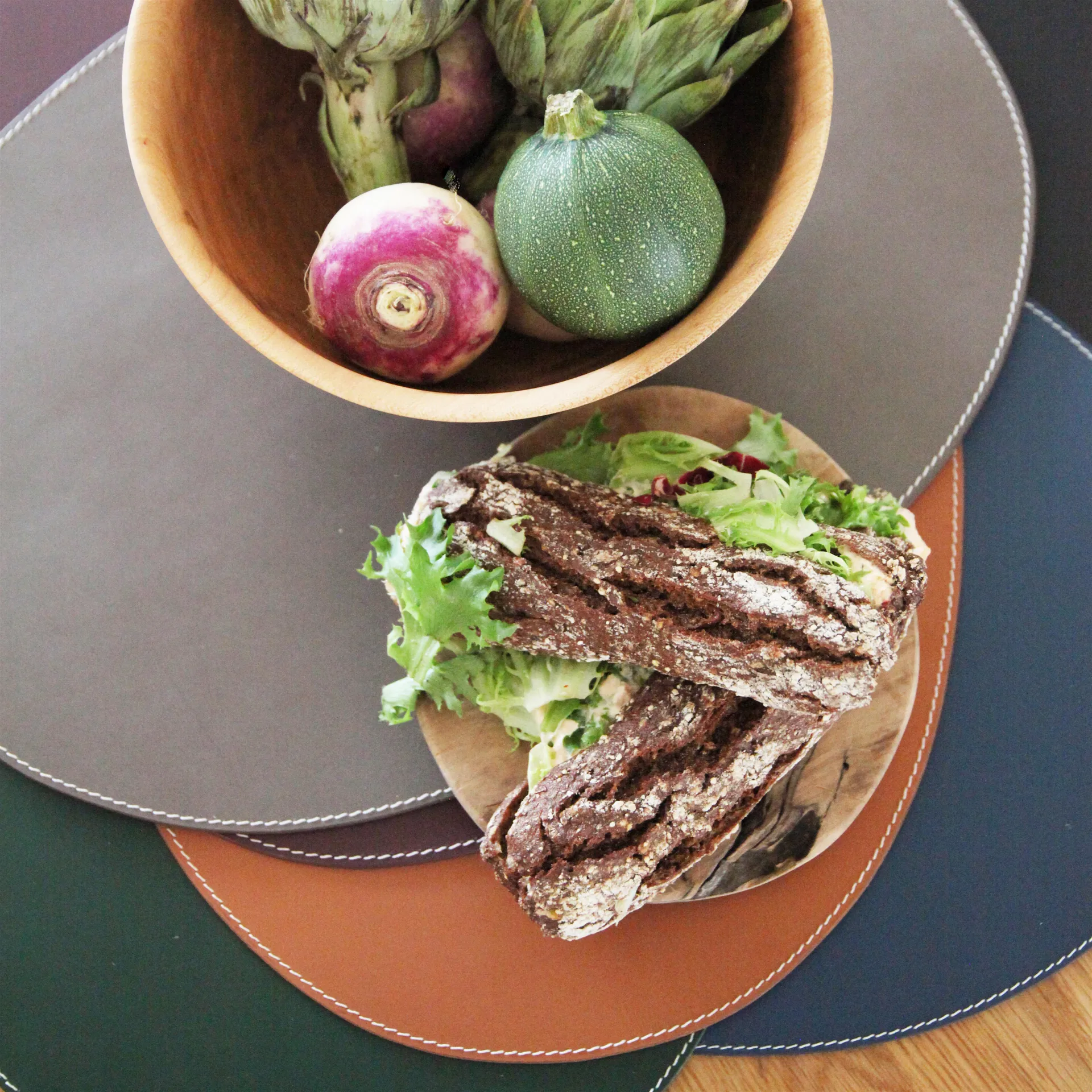 Skórzana podkładka Ørskov okrągła, koniakowy Ørskov