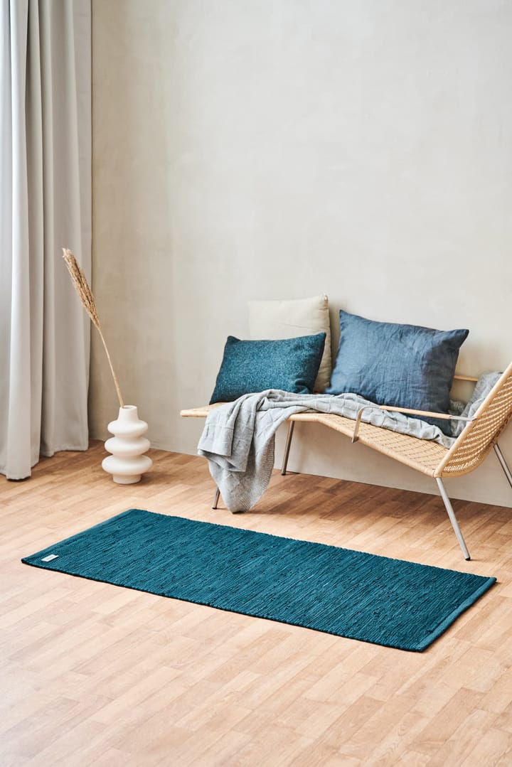 Dywan Cotton 65x135 cm, Petroleum (niebieski, odcień benzyny) Rug Solid