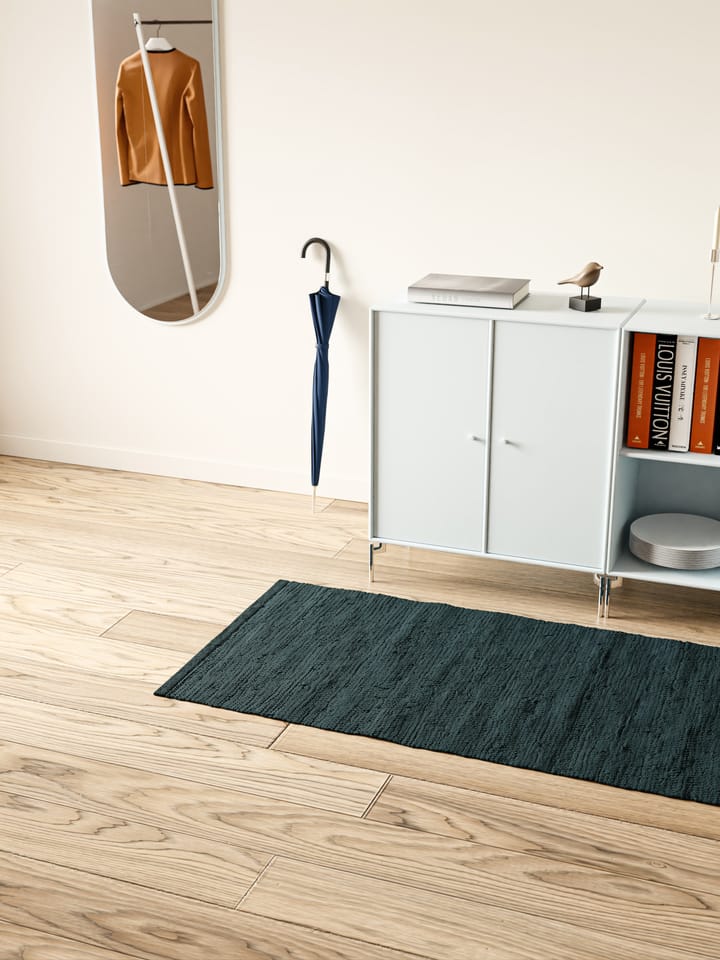 Dywan Cotton 75x200 cm, Petroleum (niebieski, odcień benzyny) Rug Solid