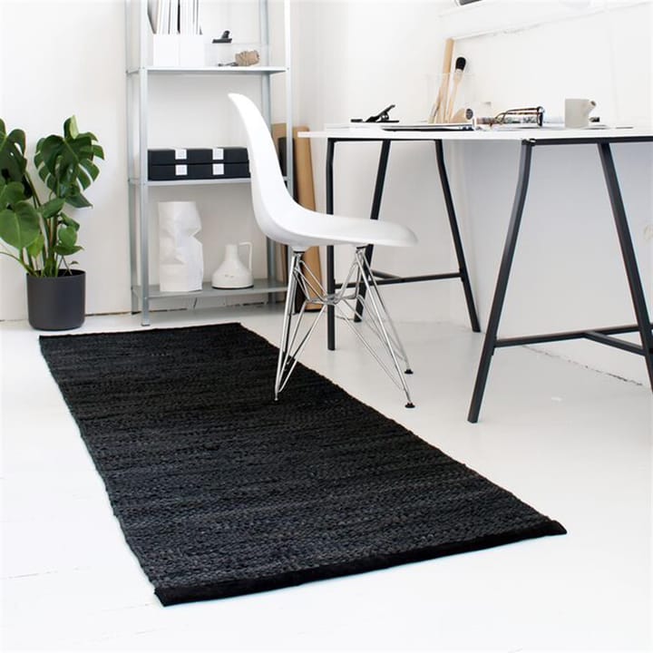 Dywan Leather 60x90 cm - black (czarny) - Rug Solid