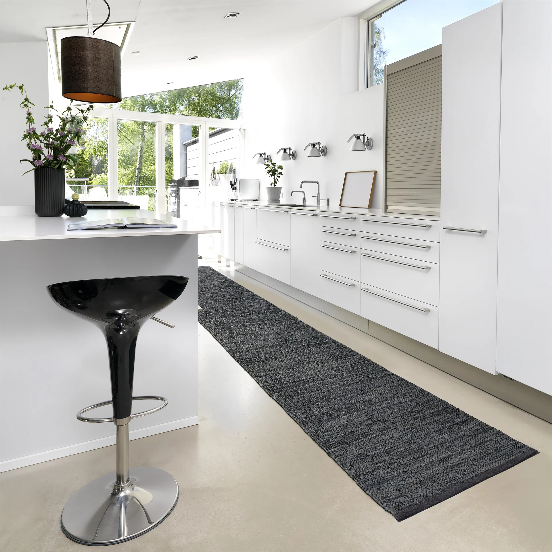 Dywan Leather 60x90 cm, dark grey (ciemnoszary) Rug Solid