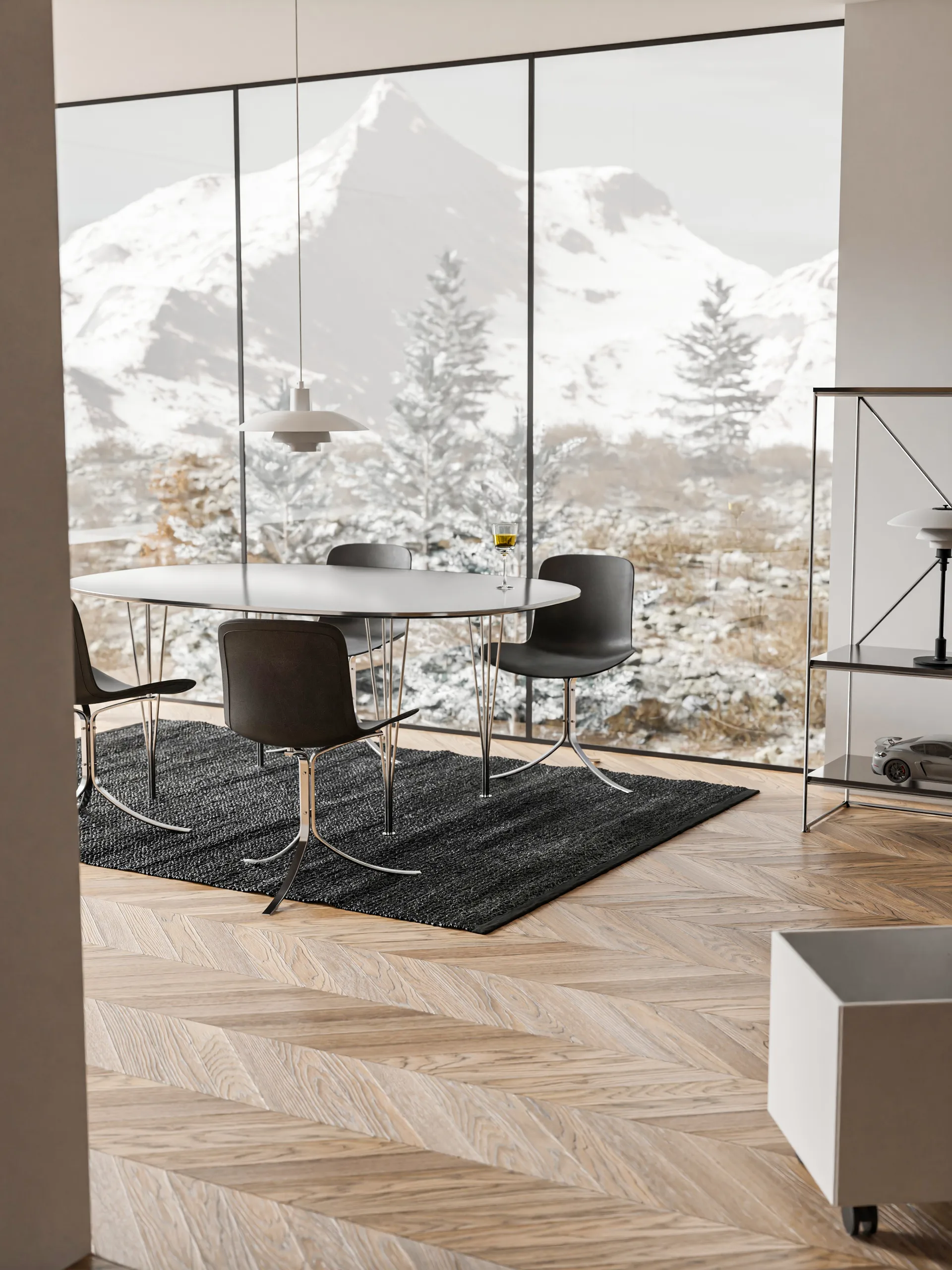 Dywan Leather 65x135 cm, black (czarny) Rug Solid