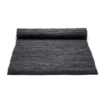 Dywan Leather 75x200 cm - black (czarny) - Rug Solid