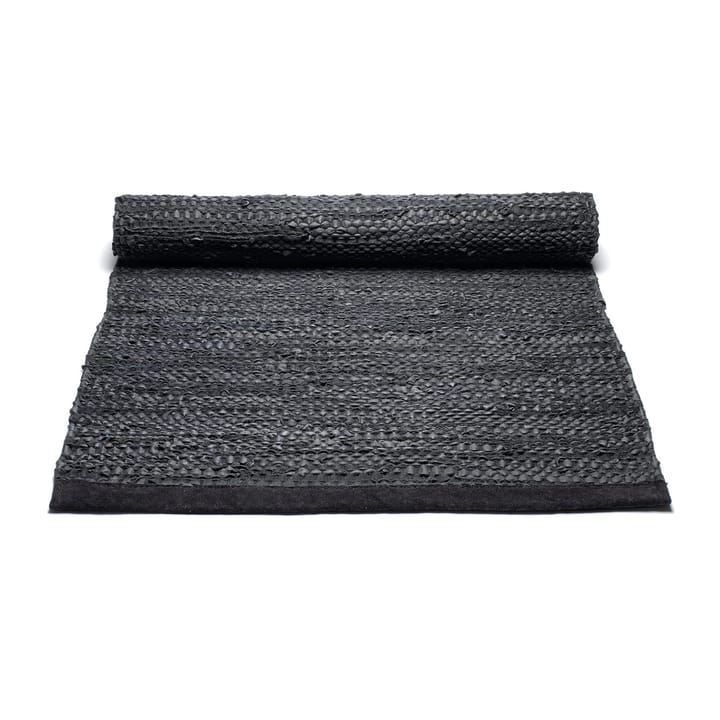Dywan Leather 75x200 cm - black (czarny) - Rug Solid