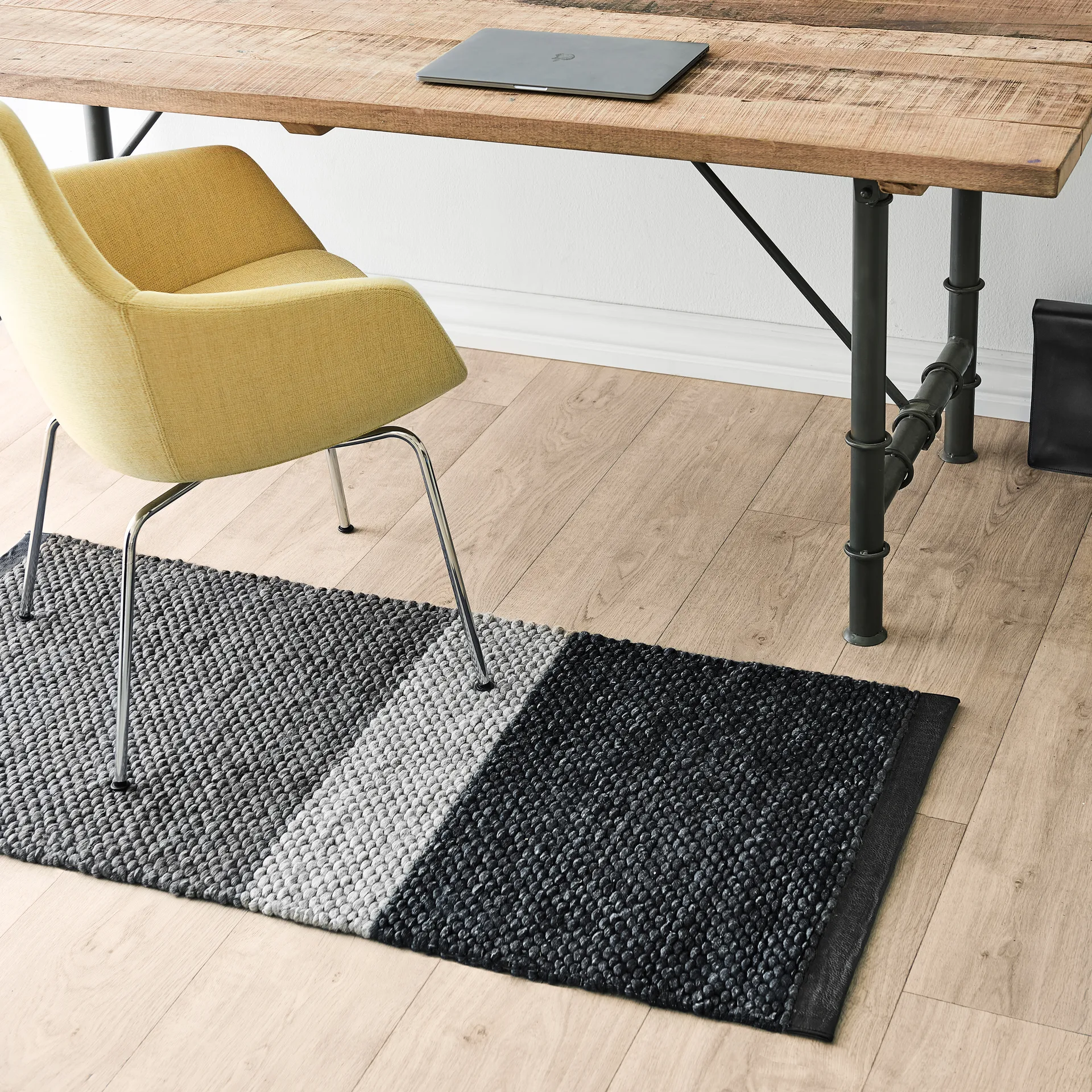 Dywan wełniany Landscape 65x135 cm, Gravel Rug Solid