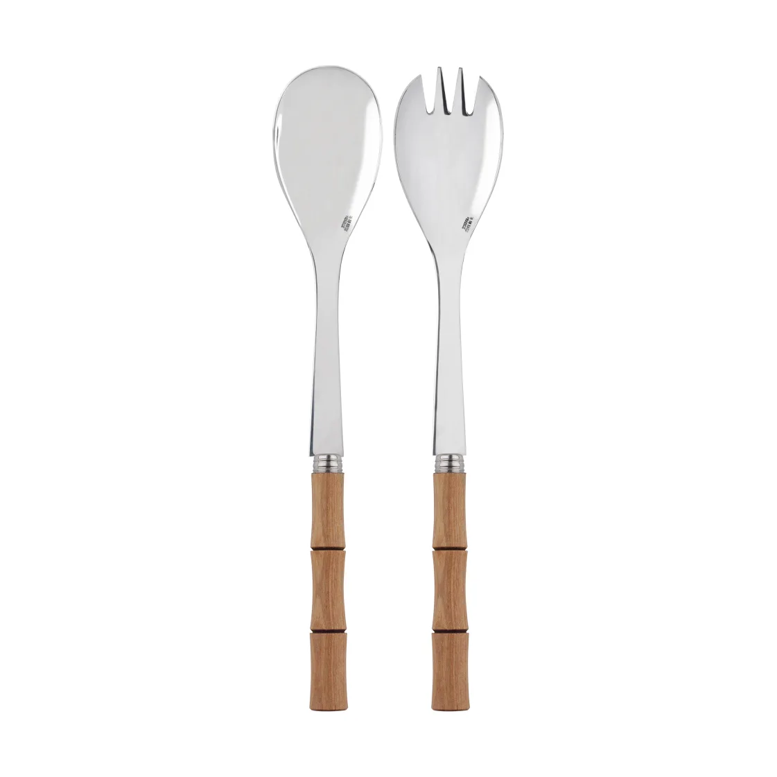 Sztućce do sałatek Bamboo Shape, 2 części, Laminowane jasne drewno SABRE Paris