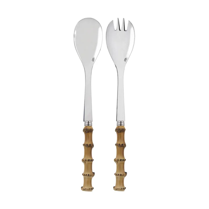 Sztućce do sałatek Panda, 2 części - Bamboo light - SABRE Paris
