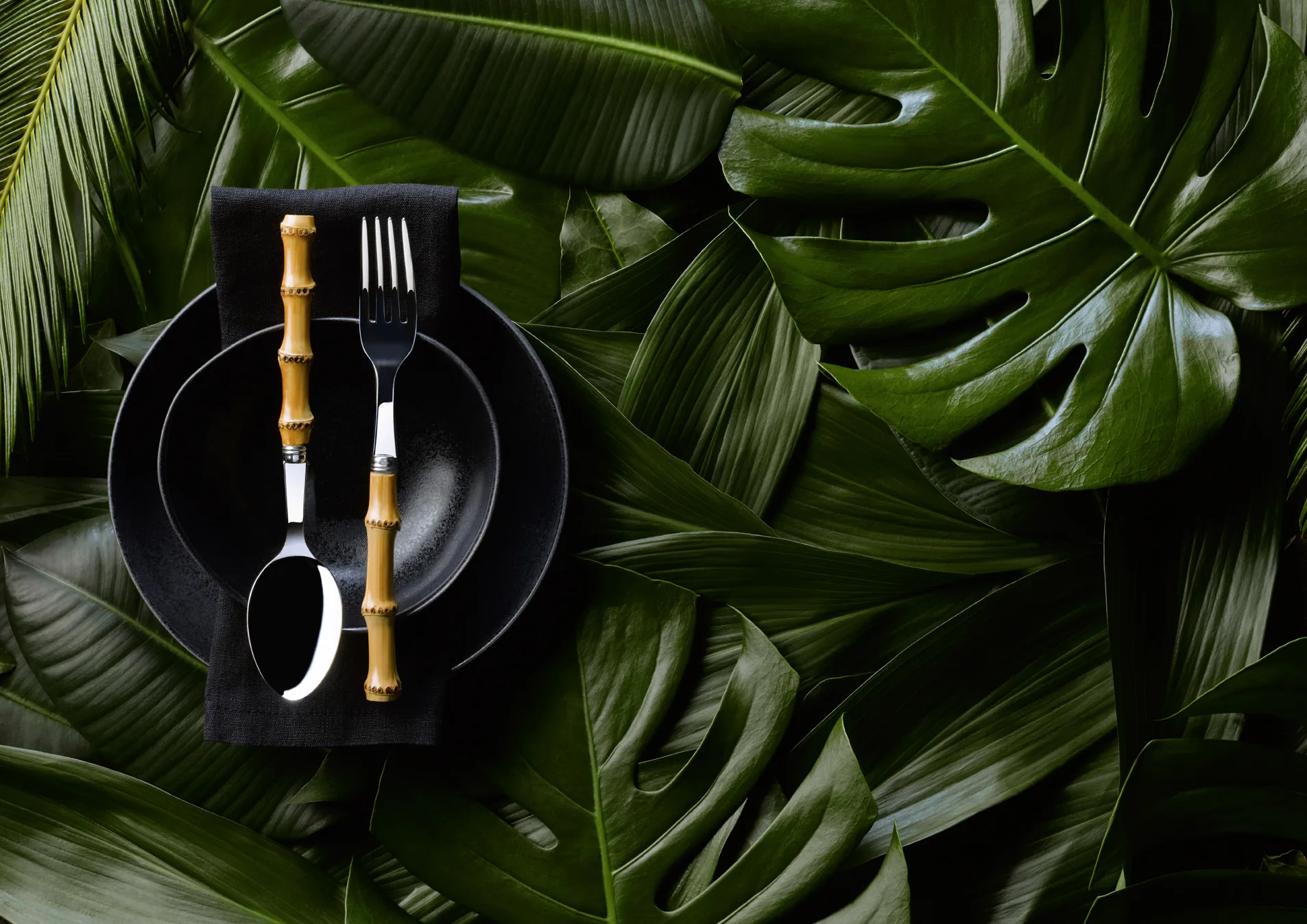 Zestaw sztućców Panda 24 szt., Stal nierdzewna - bambus SABRE Paris