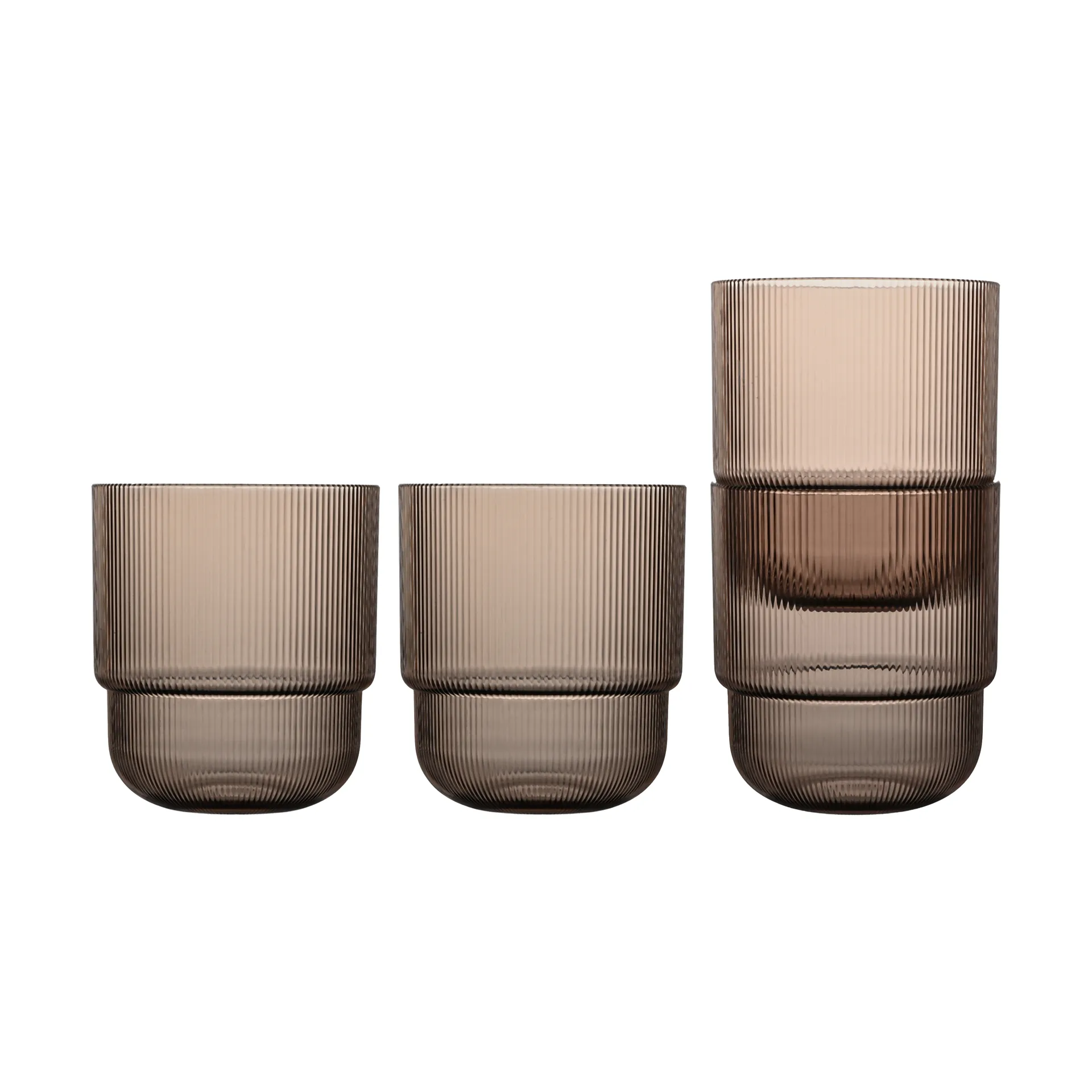 Billi szklanki do wody 400 ml, 4‑pak, Brązowe Sagaform