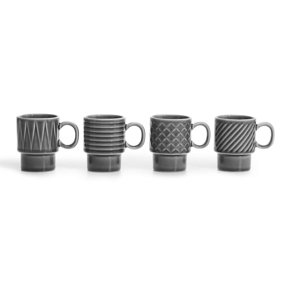 Sagaform Filiżanka do espresso Coffee & More, 4-pak Szary