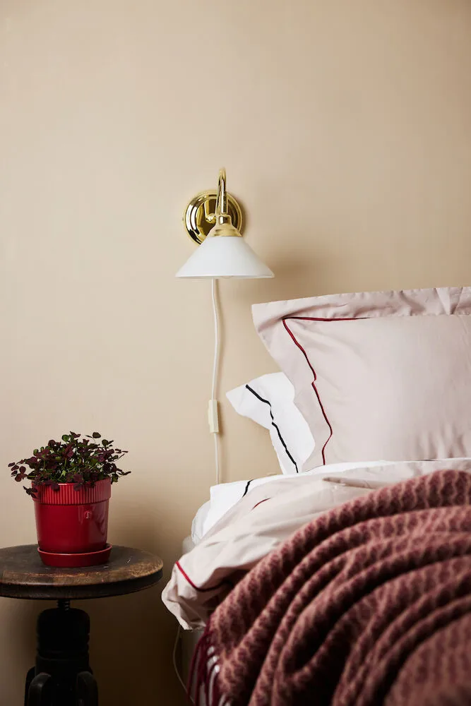 Komplet pościeli Carl 150x210 cm, Beżowo-bordowy Sagaform