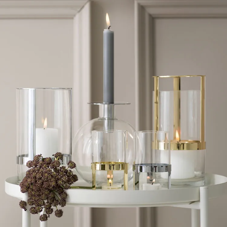 Lampion na świecę Hold mały, Srebrny Sagaform