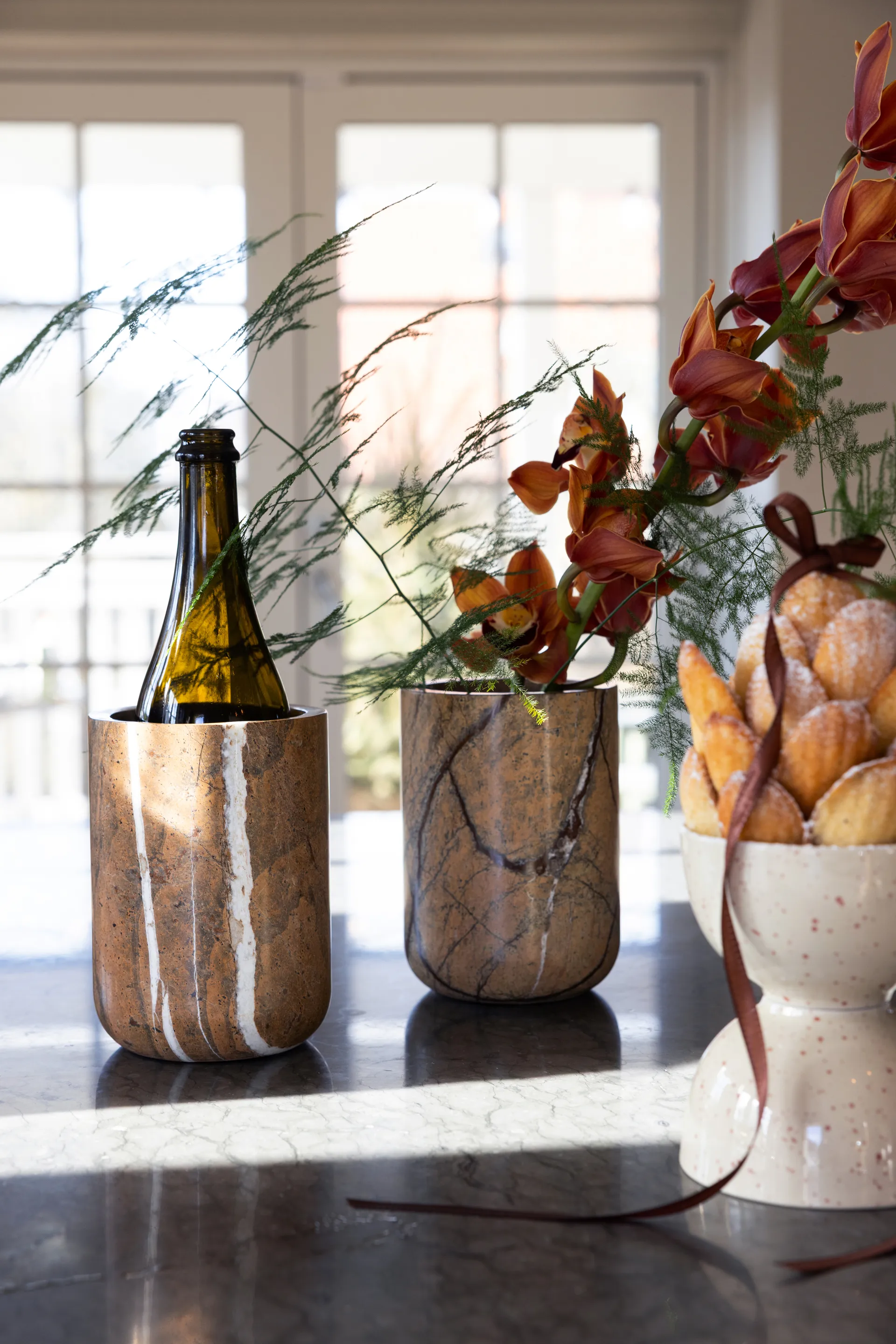 Miska Ditte 2-pak, Beżowo-bordowy Sagaform