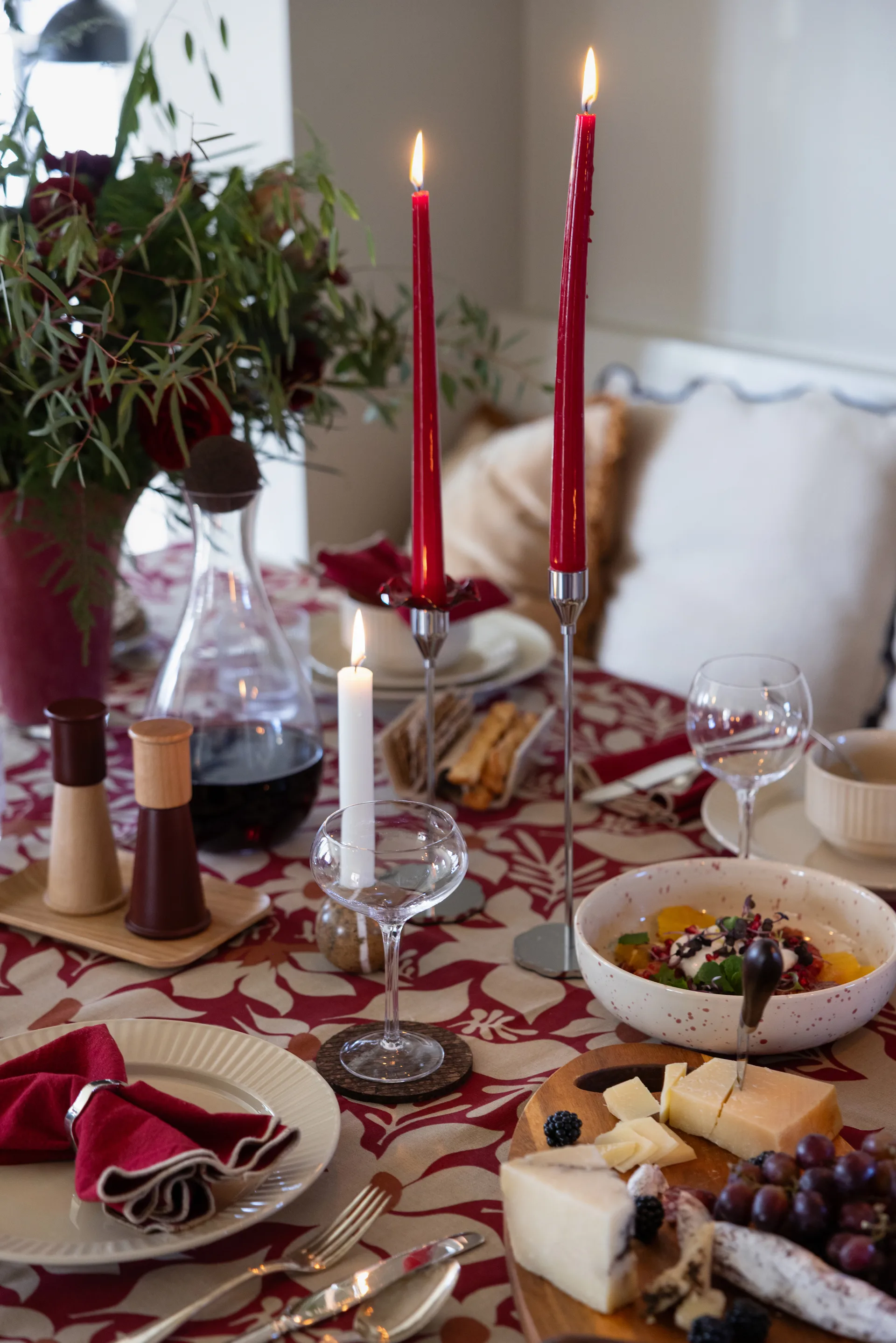 Miska do serwowania Ditte, Beżowy-bordowy Sagaform